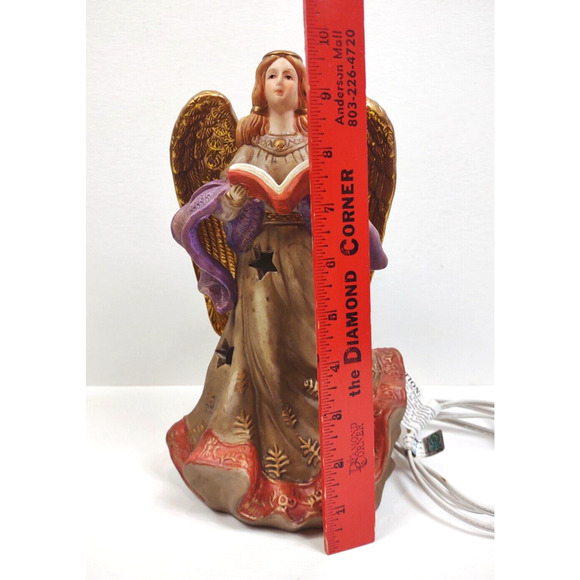 Vintage Ceramic Holiday Angel Tabletop Night Light by Elements 10 in Glow NIB - Picture 7 of 12